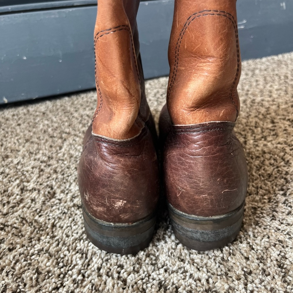 Vasque Two-Tone Brown Leather Western Pull-On Boots - Picture 7 of 13